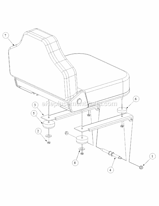 Seat Assembly Diagram and Parts List for M48-KHS 53AB5B5M750-18HP Cub Cadet Lawn Tractor